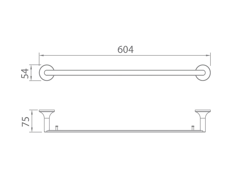 Vắt khăn đơn EcoBath EC218-08BU ghi xám
