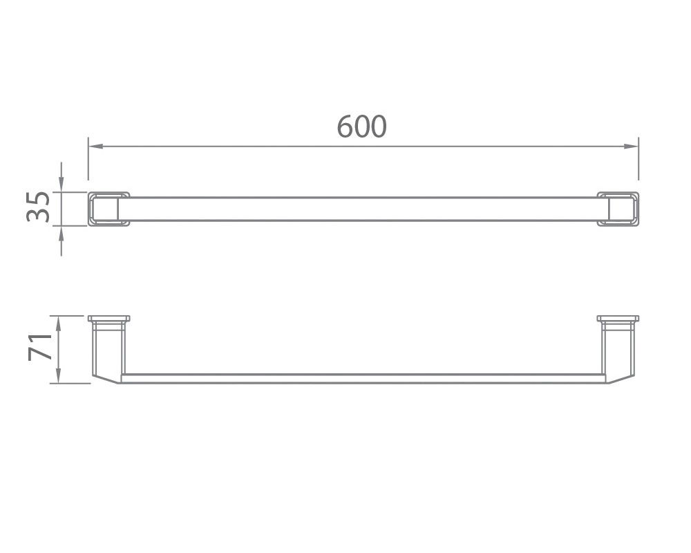 Vắt khăn đơn EcoBath EC215-08 màu inox bóng
