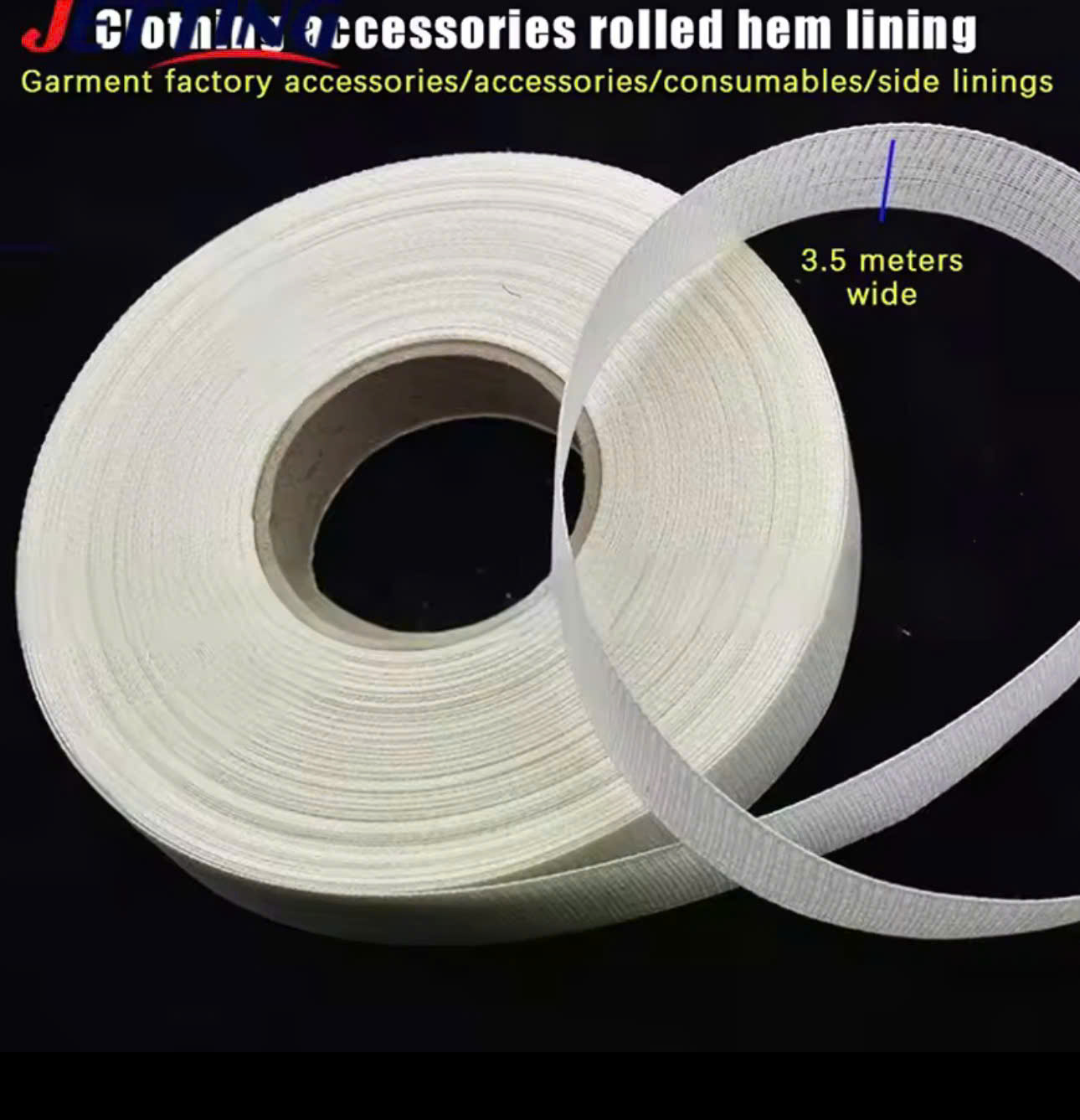 Dây viền lưới, tấm cạp hỗ trợ cuốn lai, may viền bản 3cmx44m Korea