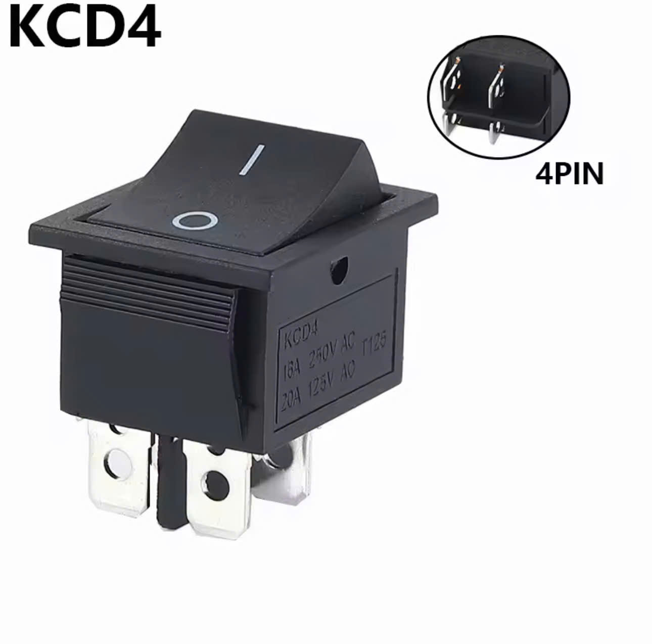 Công tắc KCD4 màu đen 16A/20A