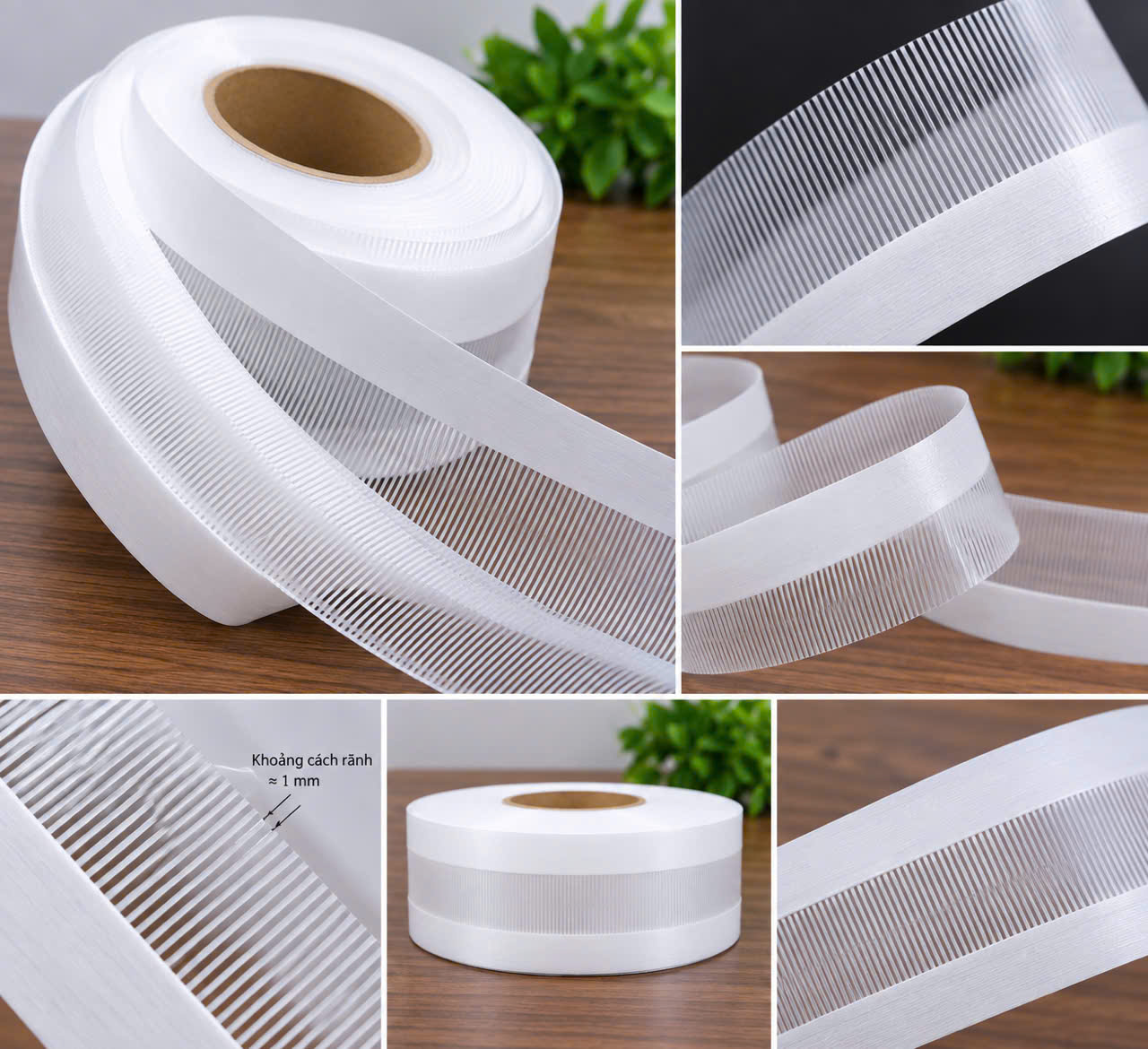 Dây may lai, gấp viền, tấm cạp có tưa bản 3,5cm x 20 m