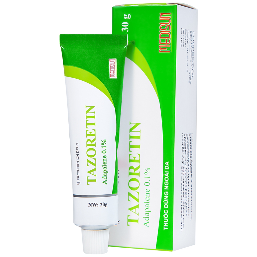 Tazoretin 0.1 Gel Ngừa Mụn Đẹp Da Adapalene 15G