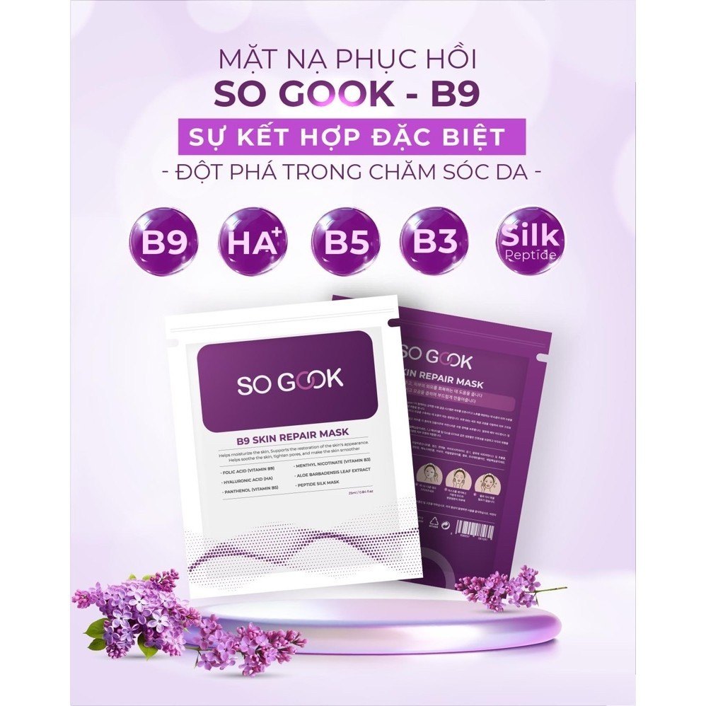 So Gook Mặt Nạ B9 Lụa Cấp Ẩm Giảm Đỏ, Căng Bóng Da (Cty) - Miếng lẻ