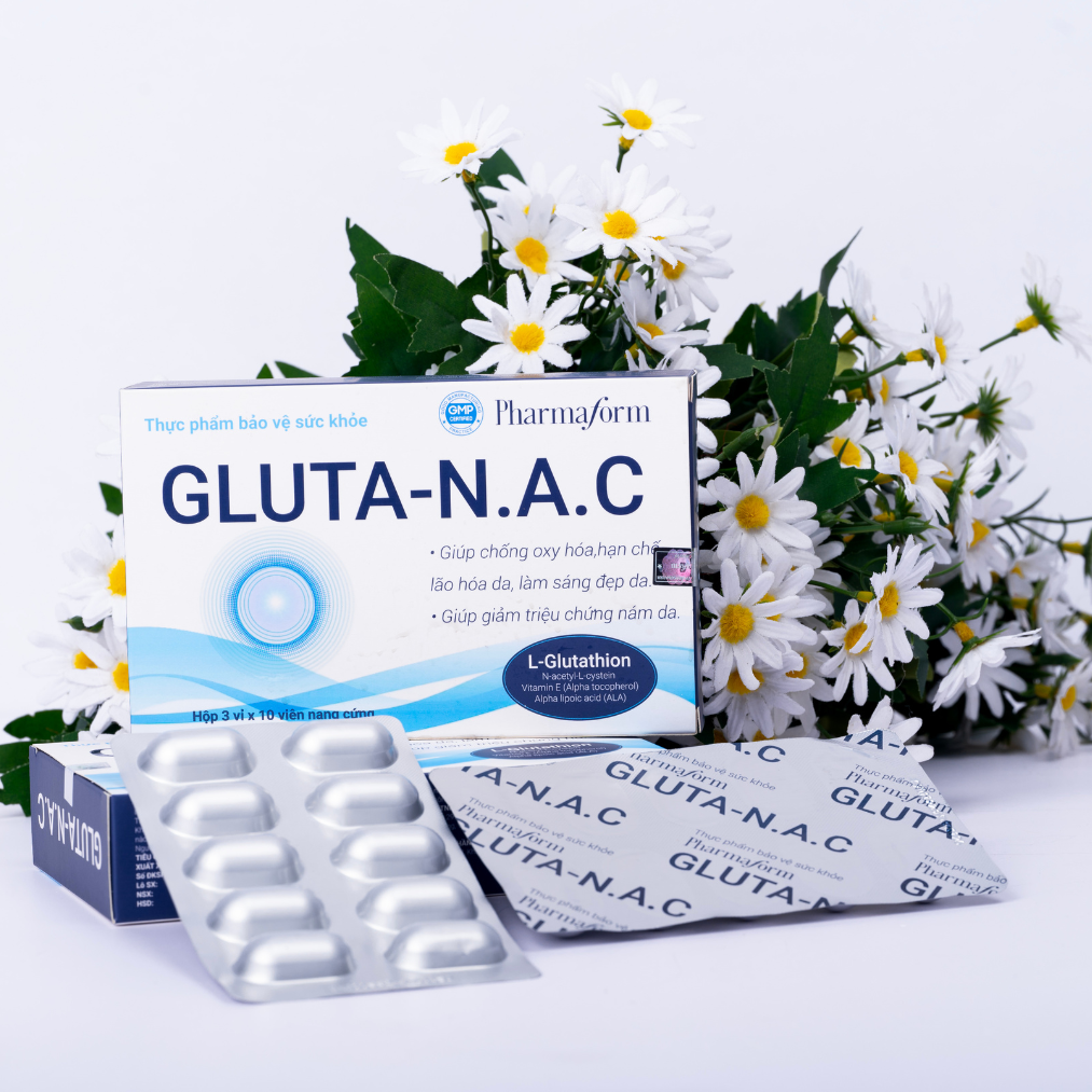 Pharmaform Glutanac Viên Uống Giảm Mụn Trẻ Hóa 30 Viên (Cty)