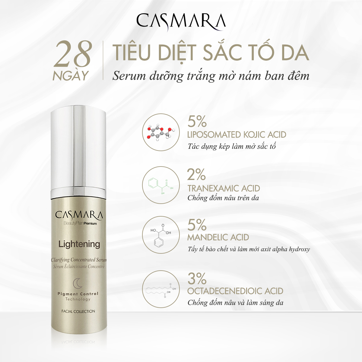 Casmara Lightening Clarifying Concentrated Serum Nám Đêm 30ml (CTY)