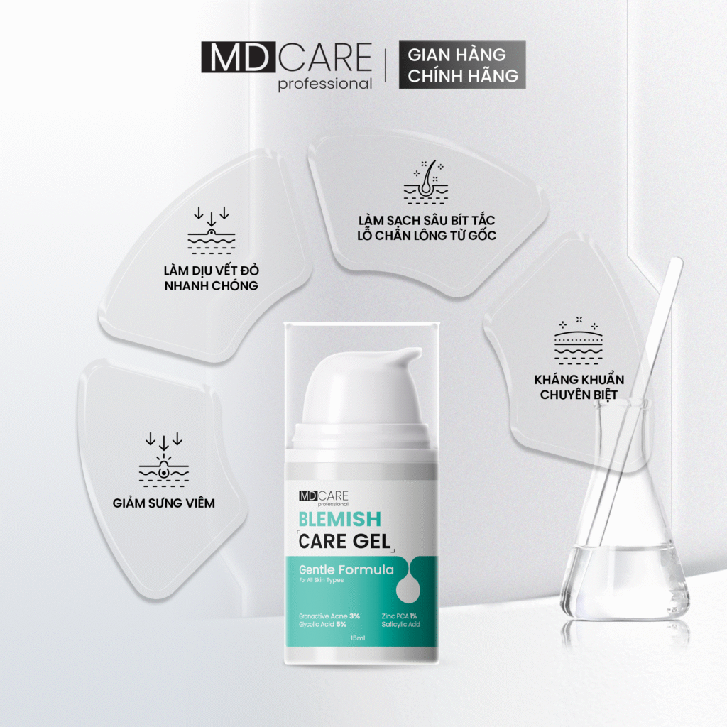 Md Care Blemish Care Gel Chấm Mụn 15Ml - Xanh Ngọc (Cty)