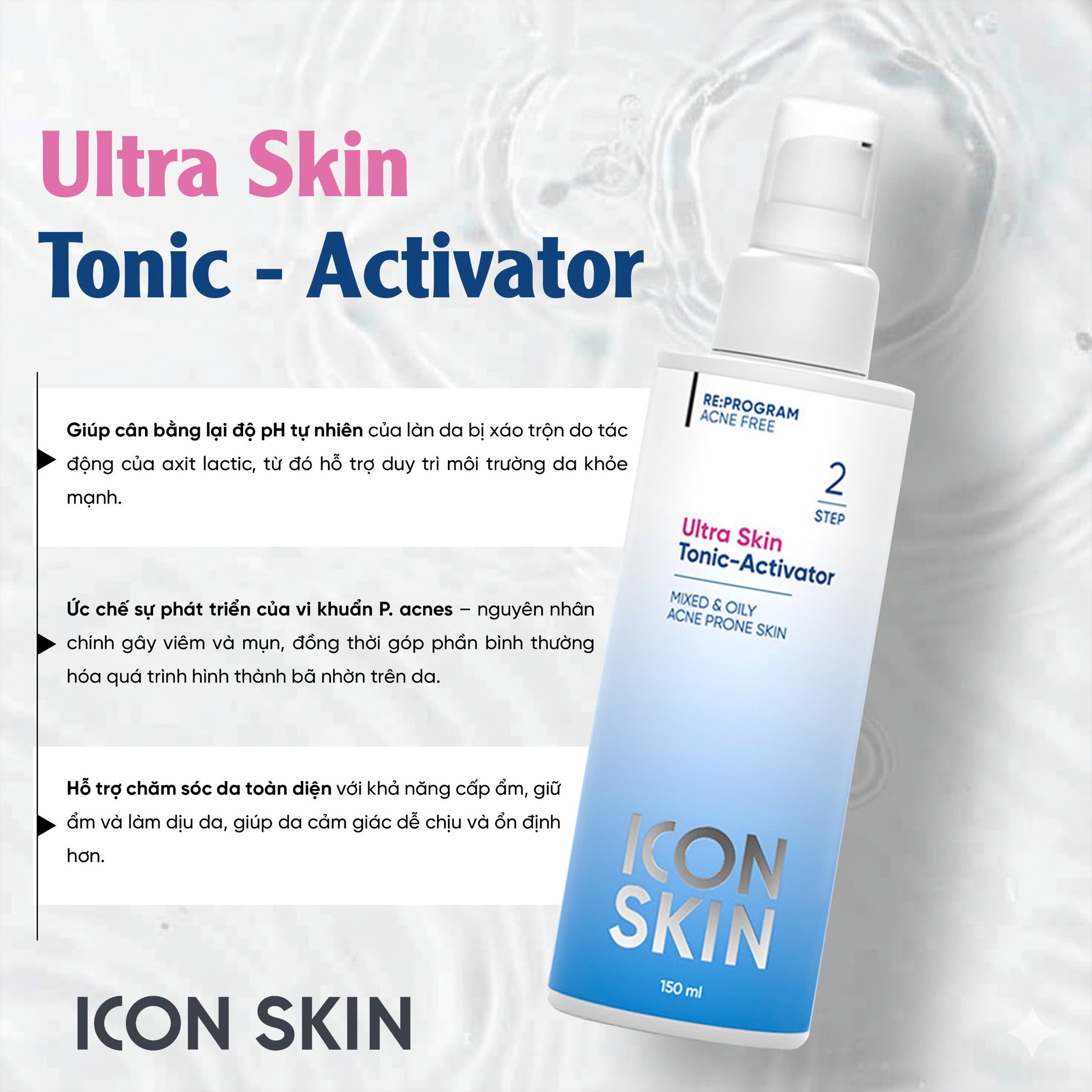 Icon Skin Nước Cân Bằng Ultra Skin Tonic-Activator 150Ml (Cty)