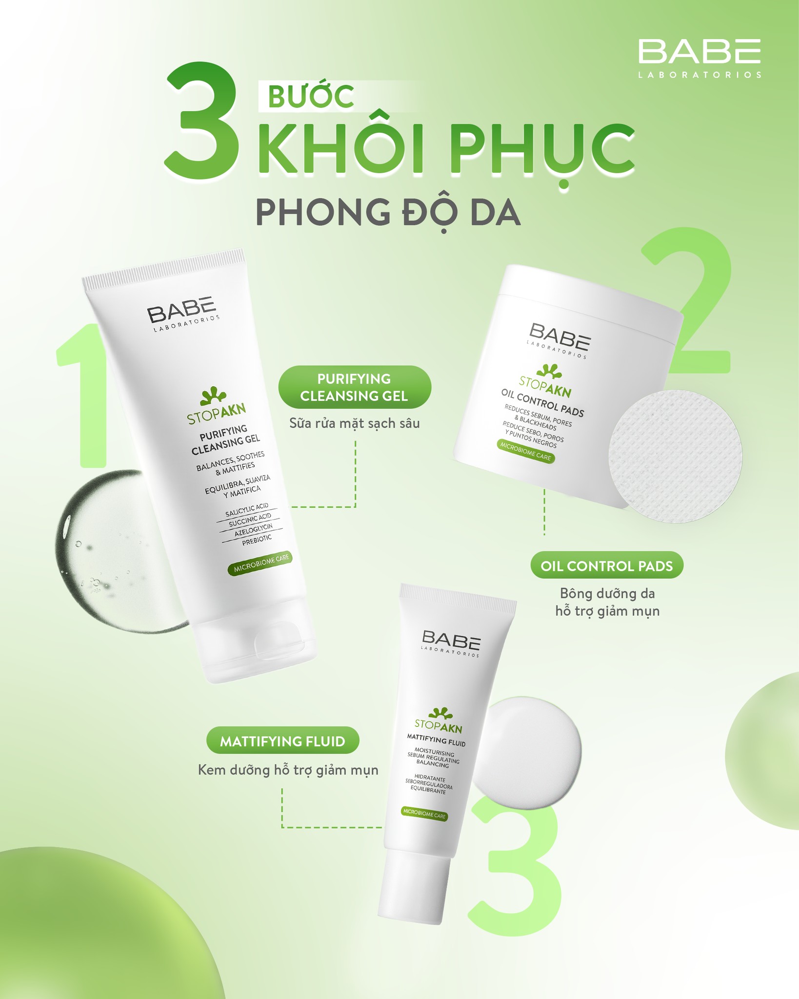 Babe Srm Stop Akn Purifying Cleansing Gel Da Dầu Mụn 200Ml (Cty)