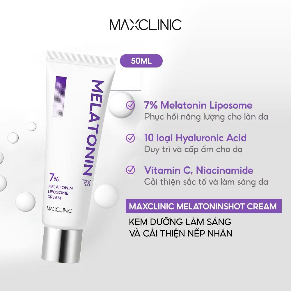 Maxclinic Kem Dưỡng Melatonin Liposome Cream 7% 50G (Cty)