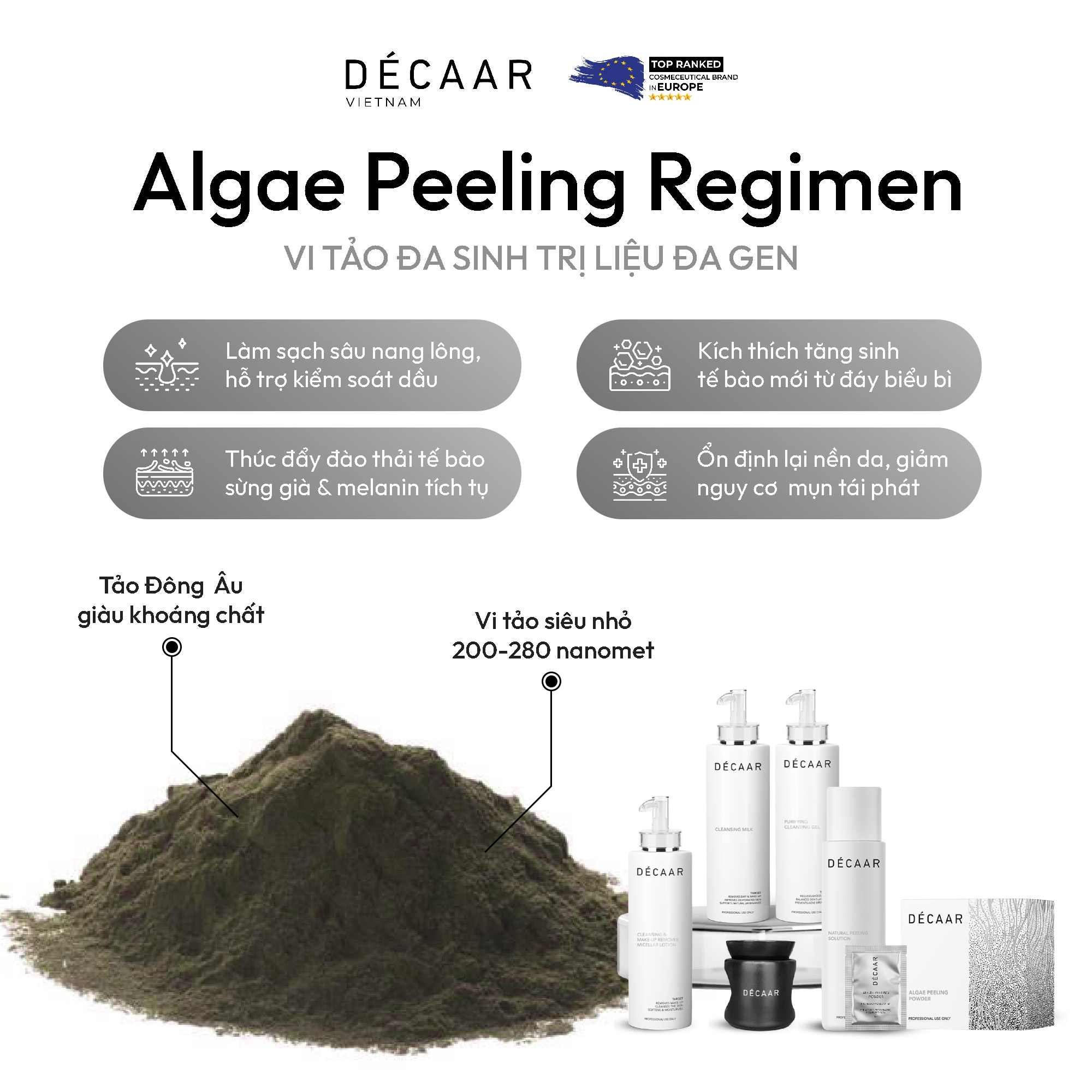 Decaar Bột Tảo Algae Peeling Powder 5G Gói Lẻ
