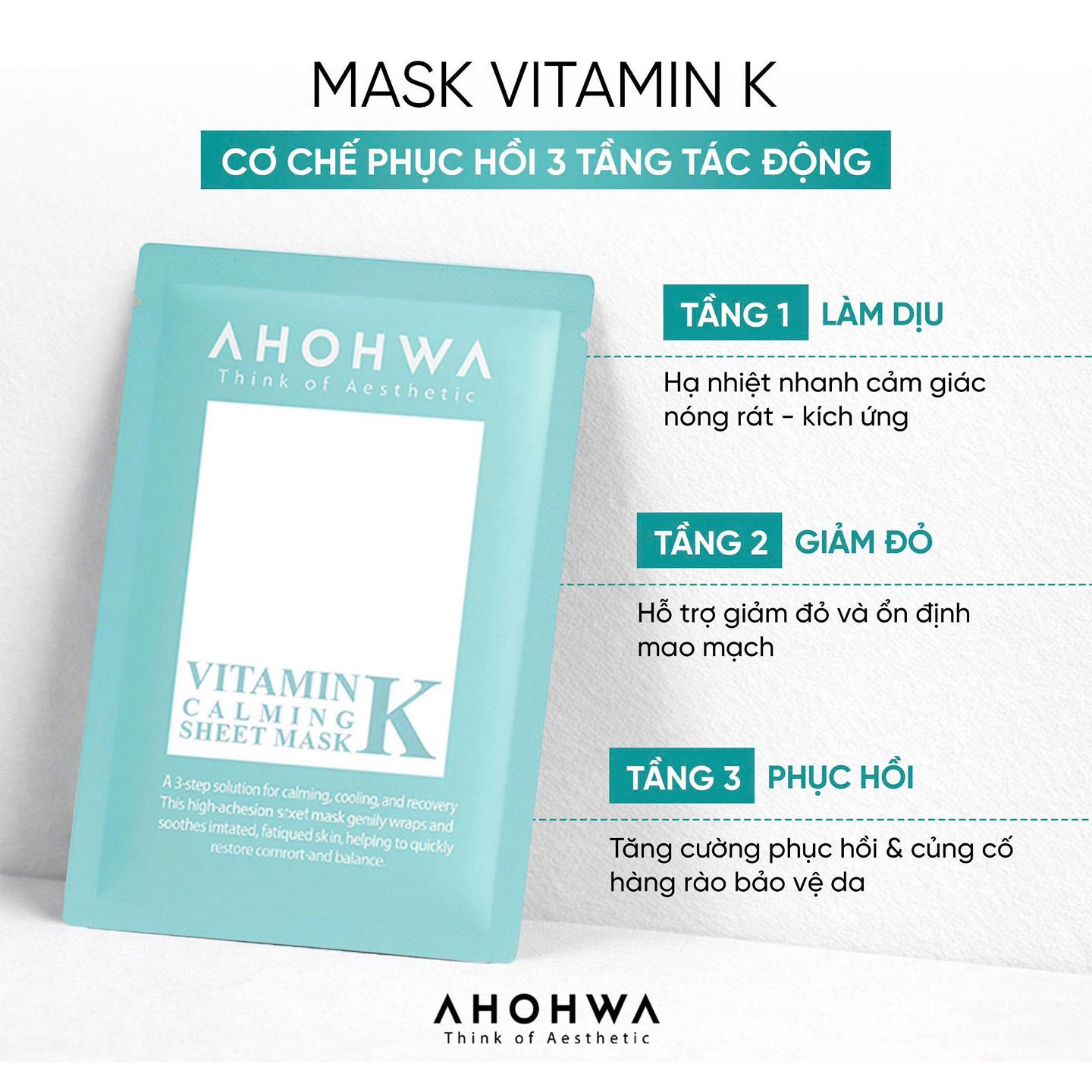Ahohwa Mặt Nạ Vitamin K Mask 23ml (Cty)