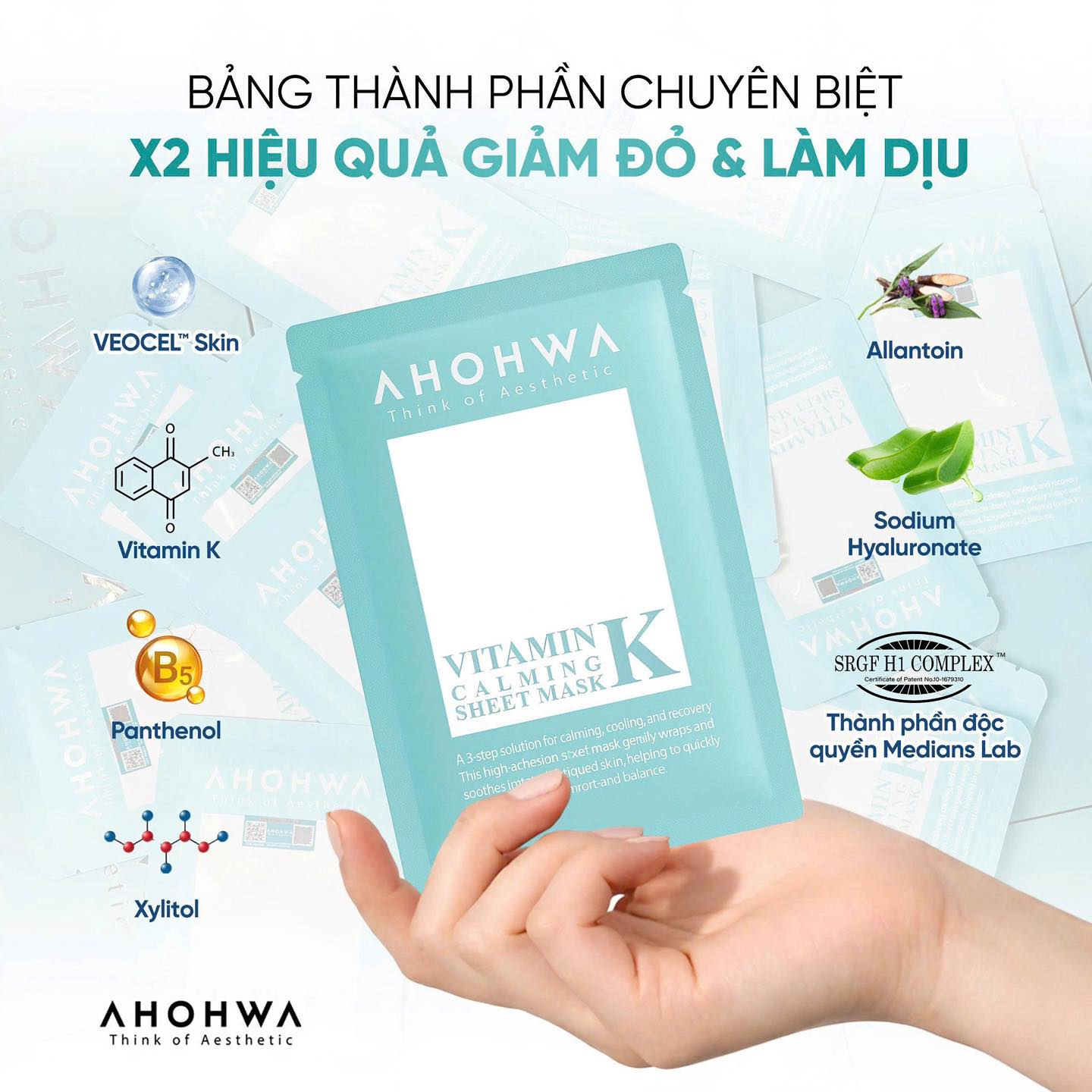 Ahohwa Mặt Nạ Vitamin K Mask 23ml (Cty)