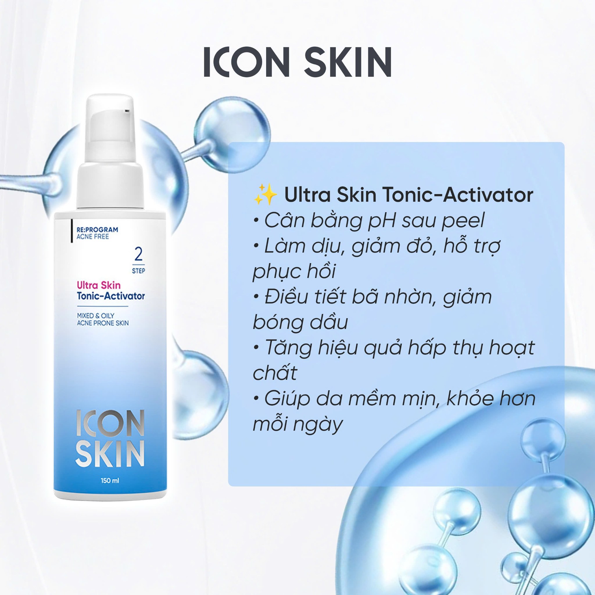 Icon Skin Nước Cân Bằng Ultra Skin Tonic-Activator 150Ml (Cty)
