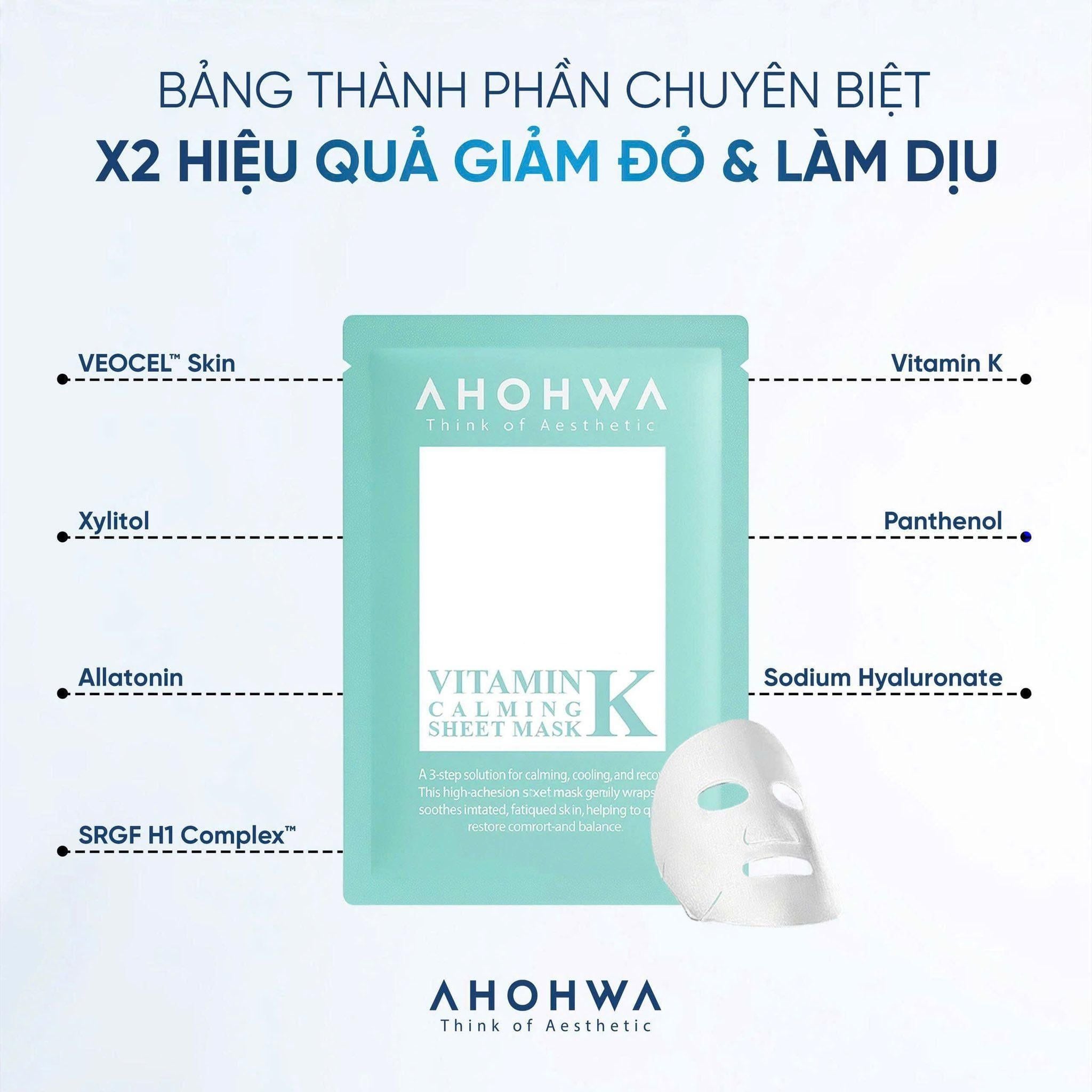 Ahohwa Mặt Nạ Vitamin K Mask 23ml (Cty)