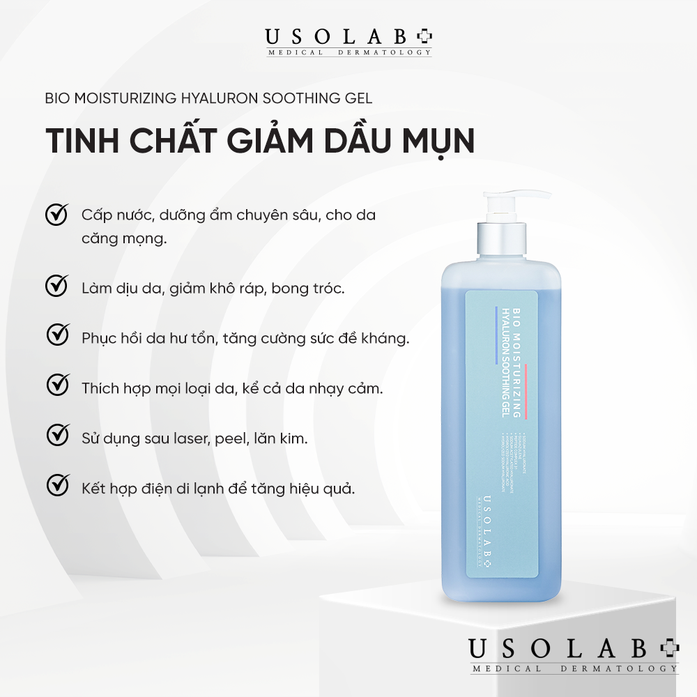 Usolab Bio Moisturizing Hyaluron Gel Cấp Nước Da Thường, Da Dầu 1000Ml (Cty)