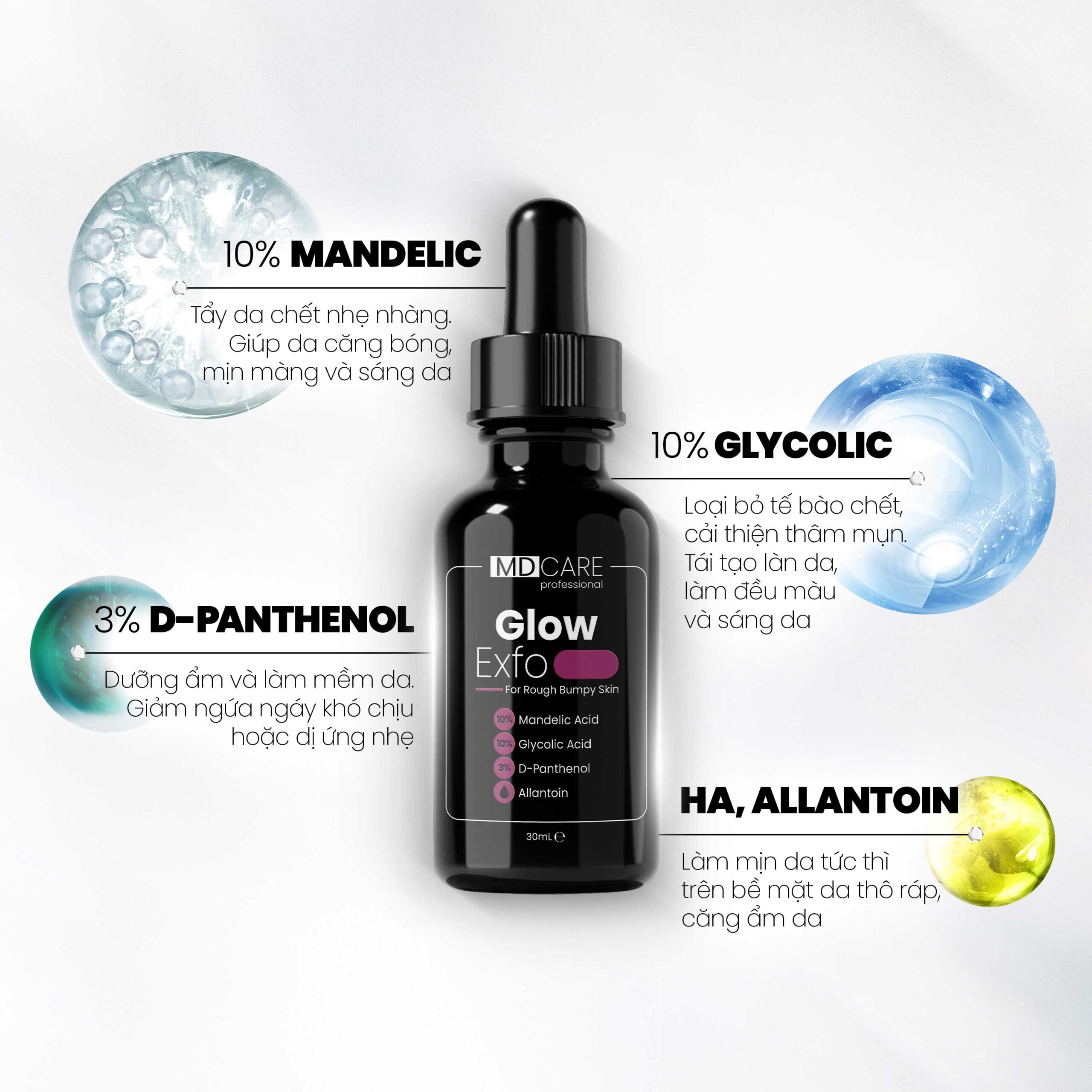 Md Care Tẩy Da Chết Glow Exfo Mờ Thâm 30Ml-Hồng (Cty)