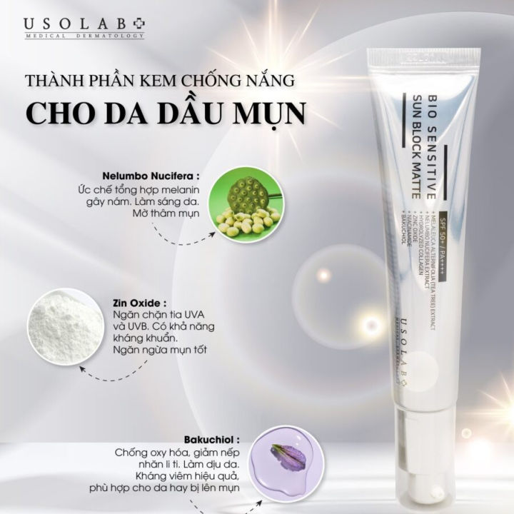 Usolab Kcn Bio Sensitive Sun Block Matte Da Dầu Mụn 50Ml-Màu Xám (Cty)