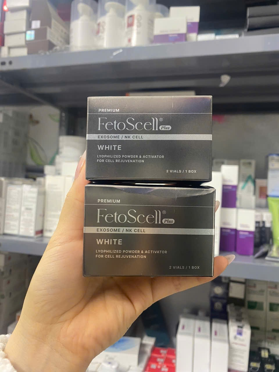 FetoScell White Meso Hộp 2 Lọ F02+F05 Hoạt Chất Làm Mờ Thâm Nám, Trắng Da (Cty)