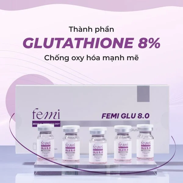 Femi Glu 8.0 Tinh Chất Làm Trắng Da 5Ml X 5 (Cty) - Lọ Lẻ