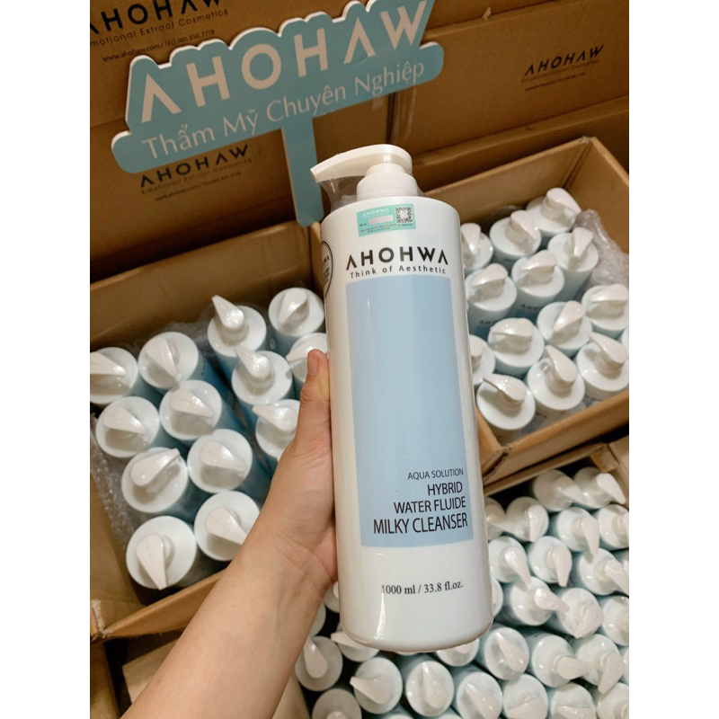 Ahohwa Hybrid Water Milky Cleanser Sữa Tẩy Trang 3In1 Cho Mọi Loại Da 1000Ml (Cty)