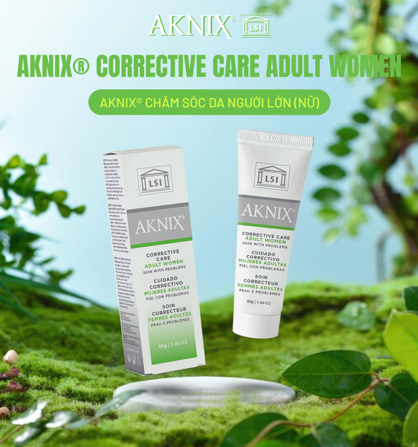 Aknix Corrective Care Adult Women kem trị mụn viêm, mụn nội tiết 40g (CTY)