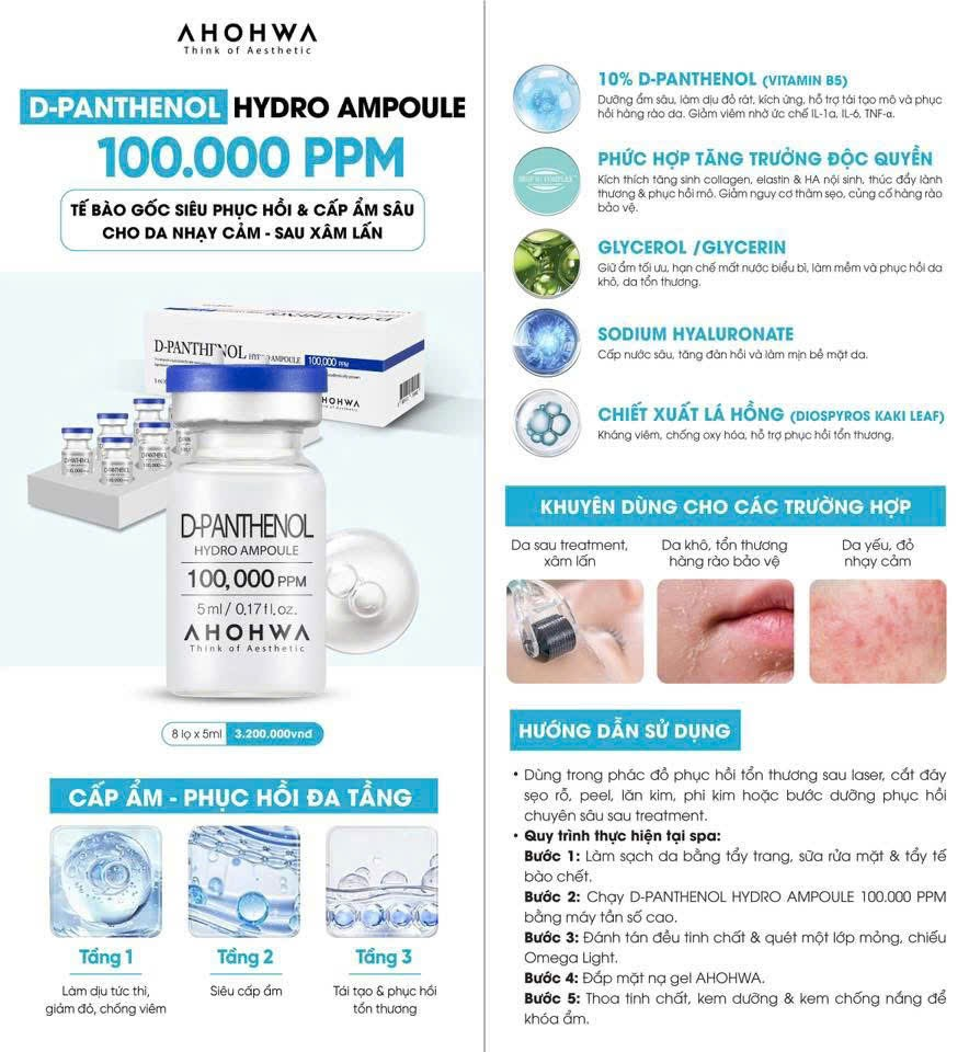 Ahohwa Tế bào Gốc D Panthenol Xanh Dương  (8x5mL) (CTY)