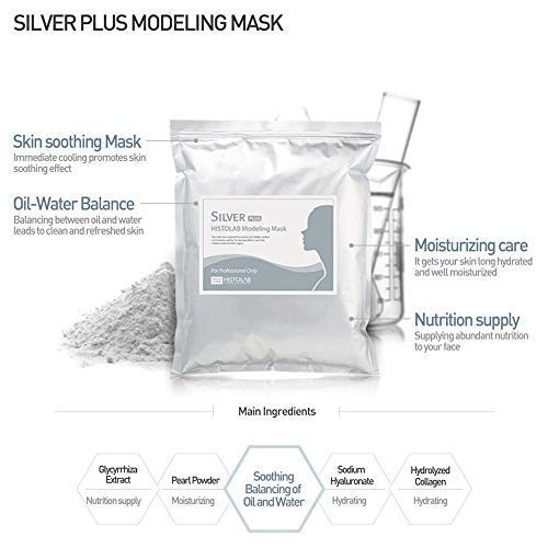 Histolab Mặt Nạ Bột Dẻo Silver Plus Modeling Mash Trị Mụn Thải Độc 1Kg - Xám (Cty)