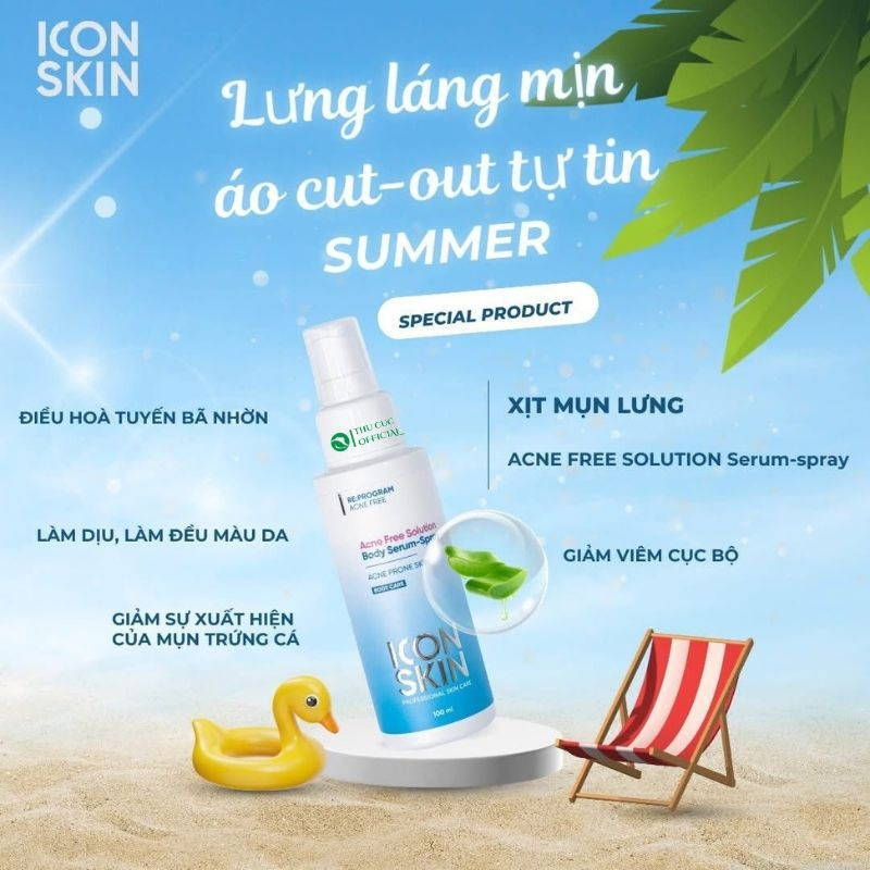 Icon Skin Acne Free Solution Body Serum Spray 100Ml (Cty)