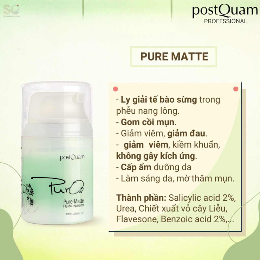 Postquam Q13 Kem Dưỡng Pure Matte Mụn Nặng 50Ml (Cty)