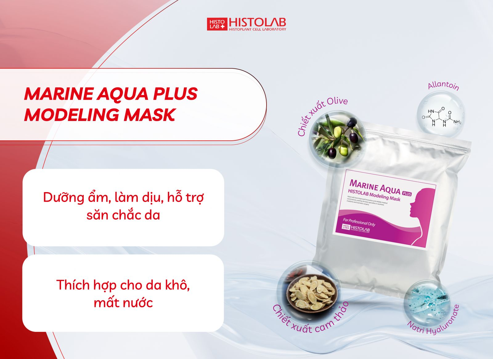 Histolab Mặt Nạ Bột Dẻo Marine Aqua Plus Modeling Mask Cấp Ẩm Da Khô 1Kg -Tím (Cty)