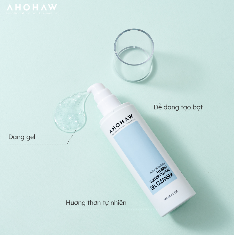 Ahohwa | Hybrid Water Fluide Gel Rửa Mặt 1000Ml (Cty)