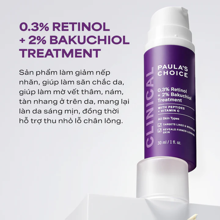 Paula Choice 0.3% Retinol + 2% Bakuchiol 30ml (Cty)