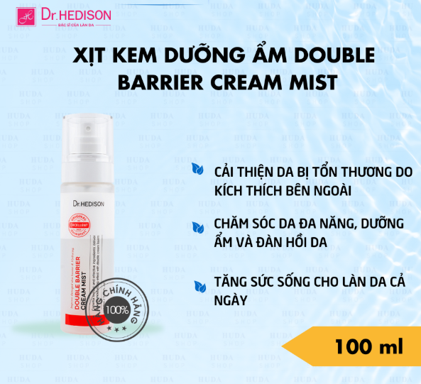 Dr Hedison Double Barrier Cream Mist Xịt Khoáng 100ml (Cty)