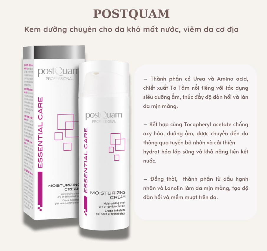 Kem Dưỡng Ẩm Cho Da Khô Postquam Professional Moisturizing Cream (Q67) 50Ml Cty