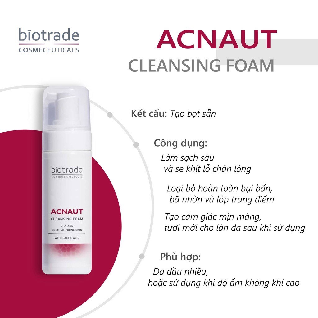 Biotrade SRM Acnaut Cleansing Foam 150Ml (Cty)