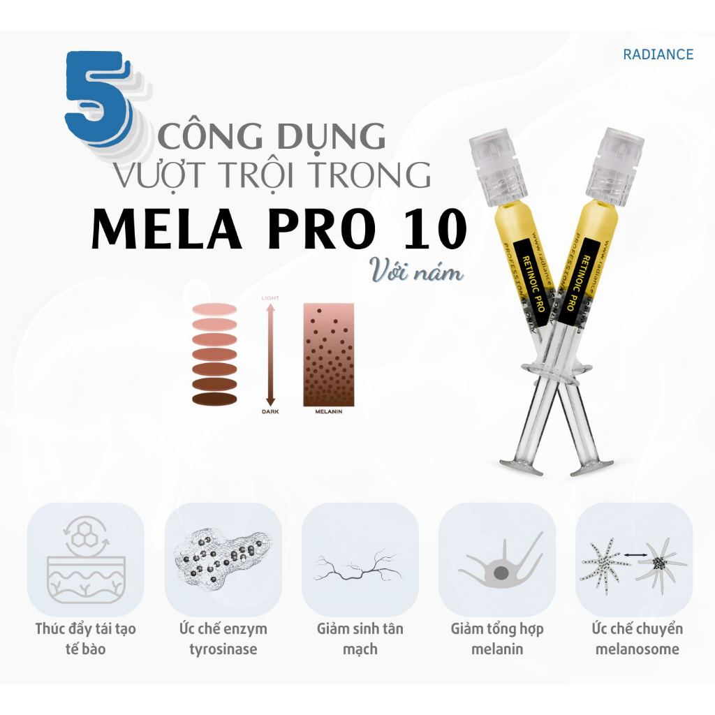 Radiance Beauva Mela Retinoin Pro Peel Trắng Da - Vàng (Cty) Ống Lẻ