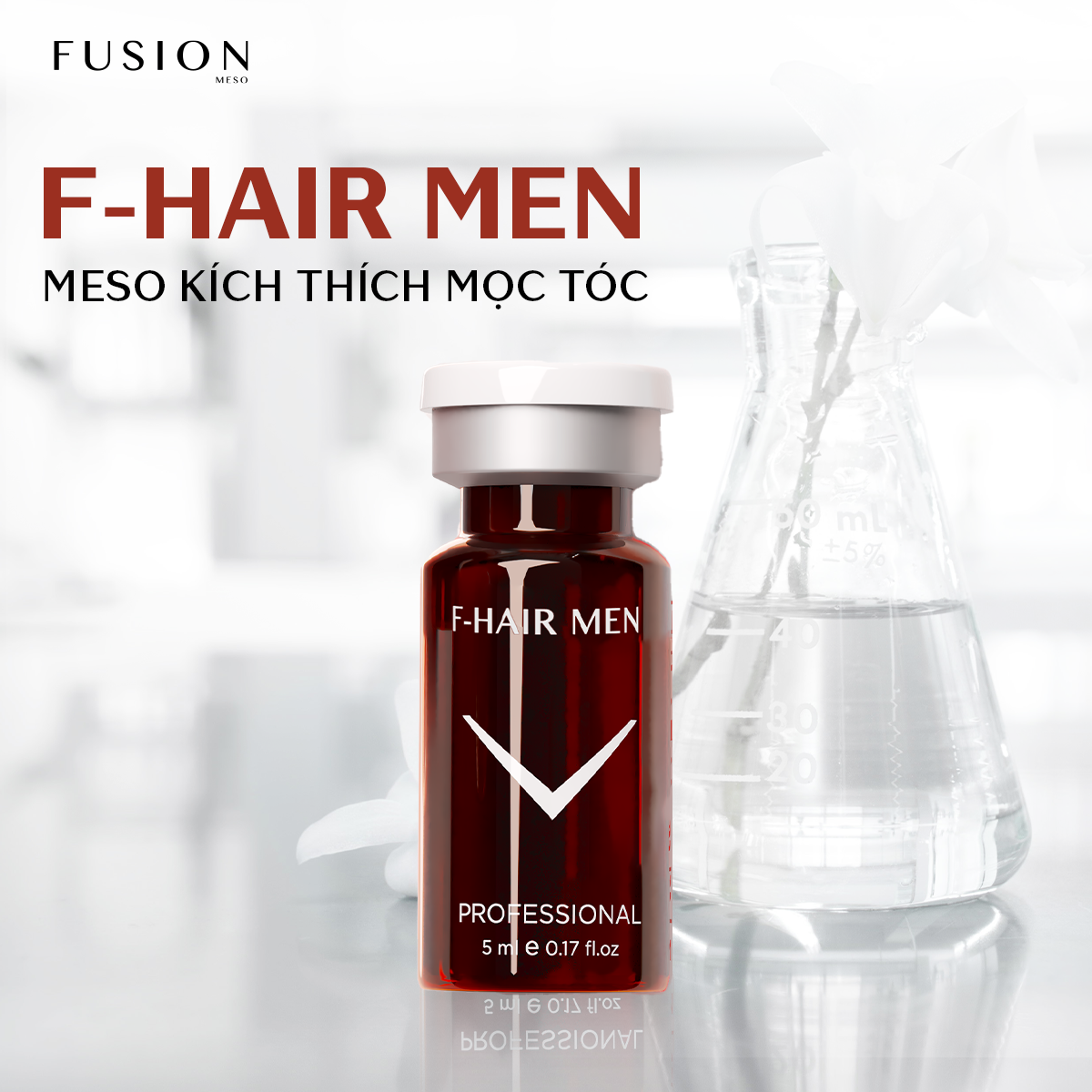 Fusion Meso F-Hair Men Hỗ Trợ Điều Trị Rụng Tóc, Phục Hồi Tóc (5X5Ml) CTY