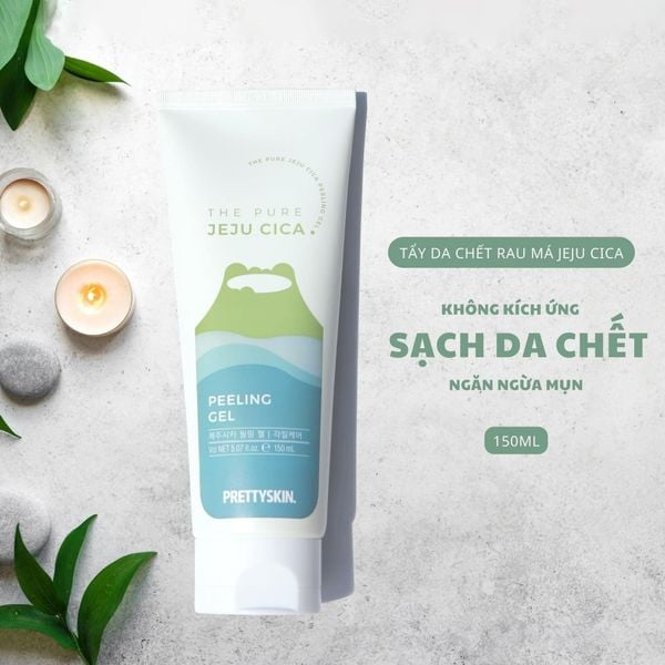 Prettyskin Tẩy Da Chết Rau Má The Pure Jeju Cica Peeling Gel 150Ml (Cty)