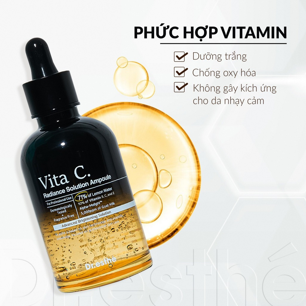 Dr esthe Vita C Radiance Solution Ampoule làm sáng da 52ml (CTY)
