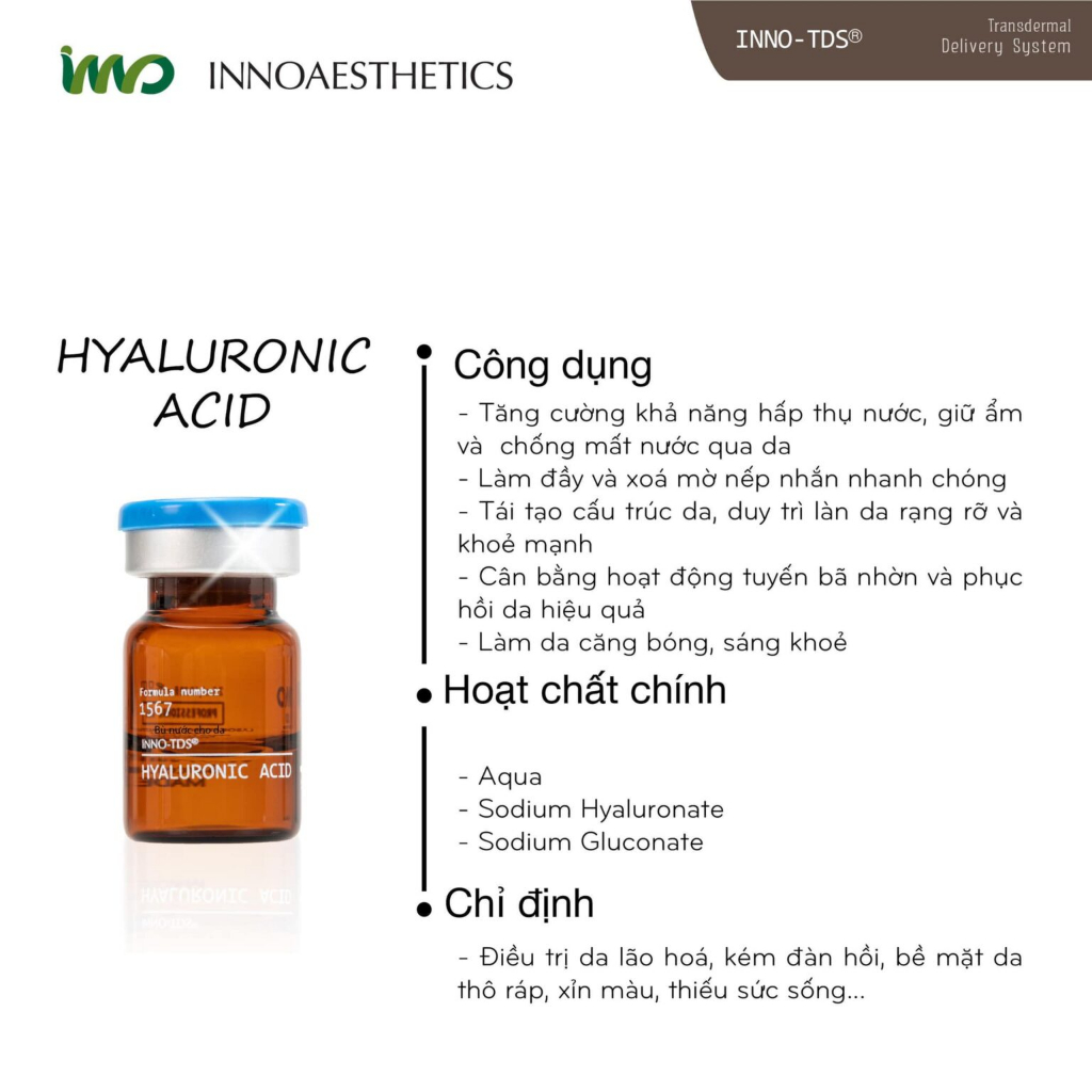 Inno Hyaluronic Acid (1567) Meso Căng Bóng, Cấp Nước 2,5Ml X 4 Ống (Nđ) - Hộp
