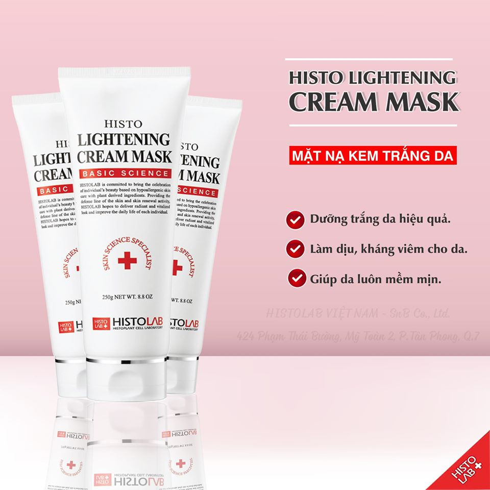 Histolab Mặt Nạ Kem Lightening Ủ Trắng - Đỏ 250G (Cty)
