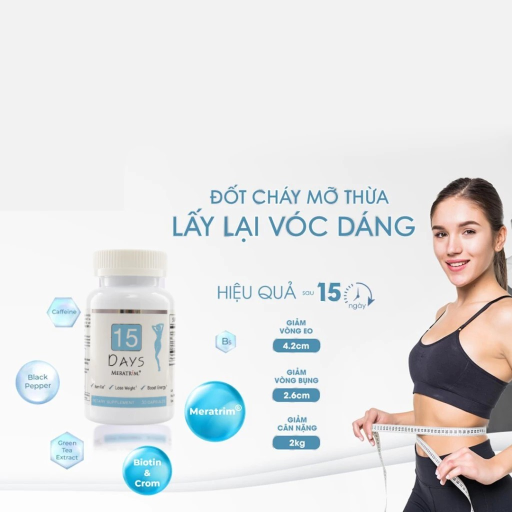 15 Days Meratrim Viên uống giảm cân hộp 60 viên - Xanh Dương (CTY)