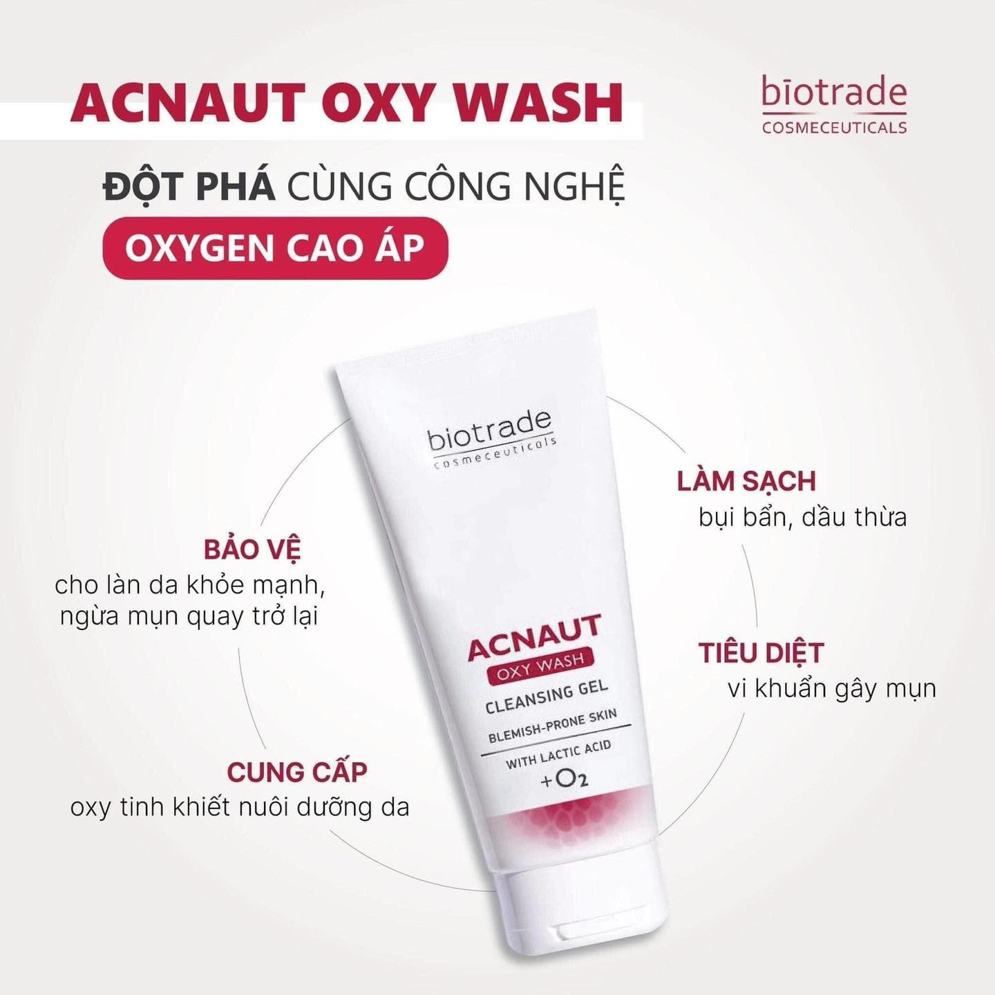 Biotrade Gel Rửa Mặt Acnaut Oxy Wash Cleansing 200Ml (Cty)