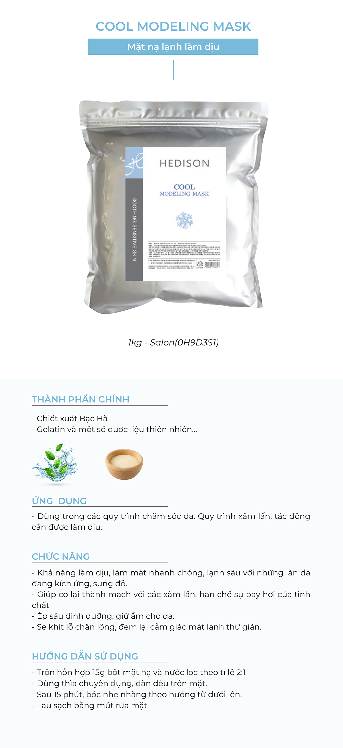 Dr Hedison Mặt Nạ Dẻo Cool Modeling Mask 1Kg (Cty)