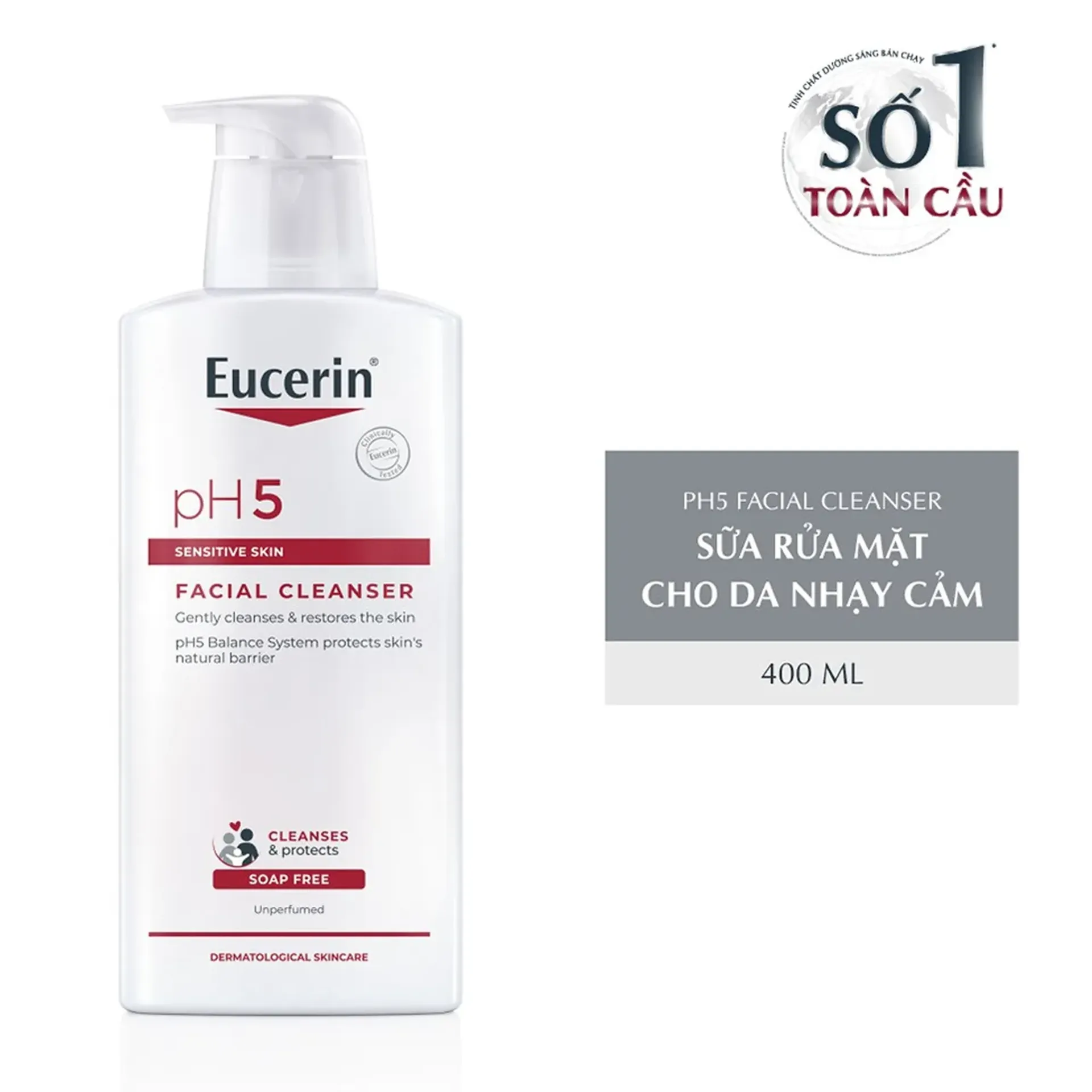 Eucerin Sữa Rửa Mặt Ph5 Facial Cleanser 400Ml (Cty)