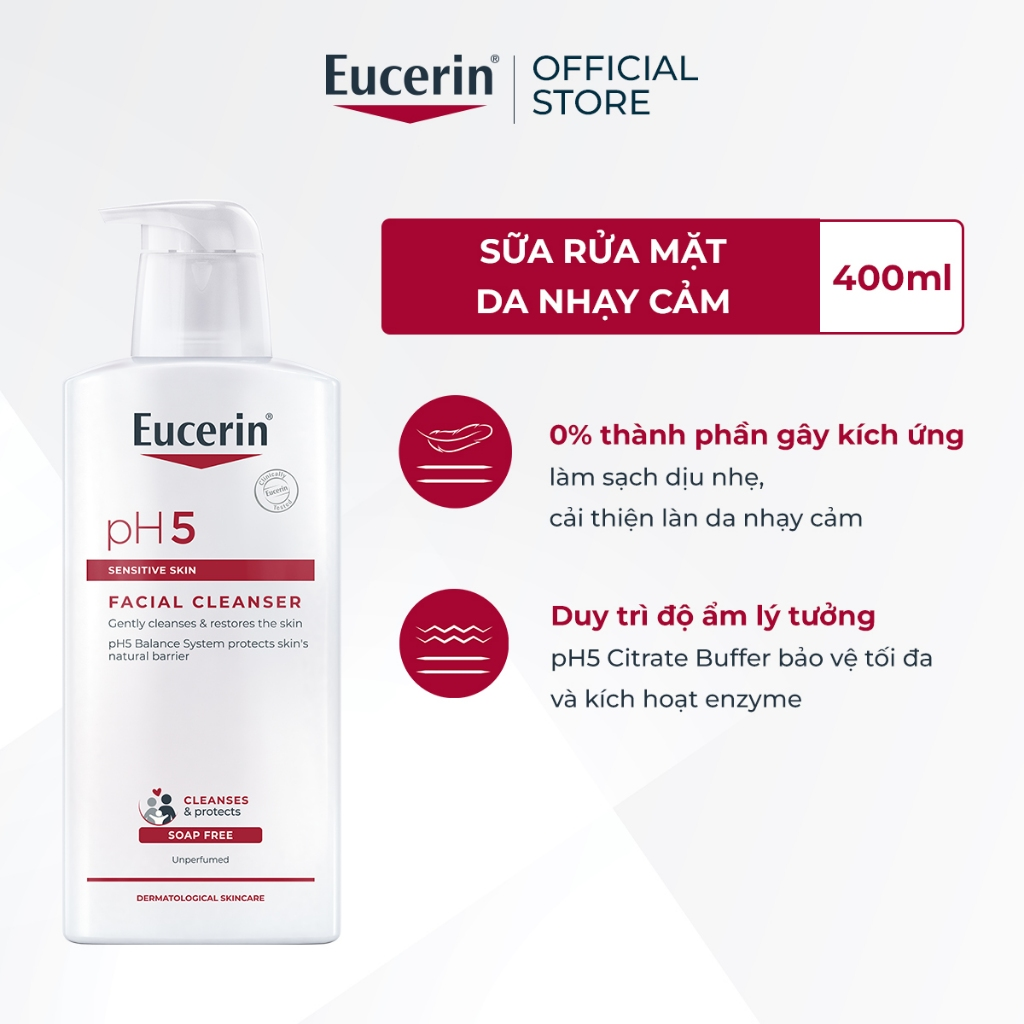 Eucerin Sữa Rửa Mặt Ph5 Facial Cleanser 400Ml (Cty)