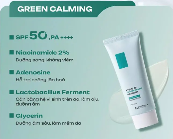 Kyunglab Kem Chống Nắng UV Green Calming Sun Essence SPF 50 50ml (CTY) - Màu Xanh