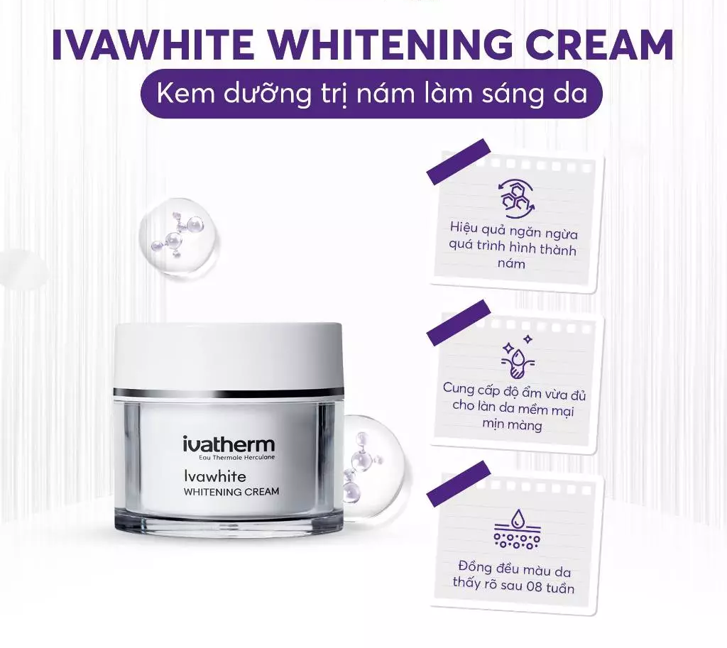 Ivatherm Ivawhite Whitening Cream Kem Dưỡng Ẩm 50Ml (Cty)