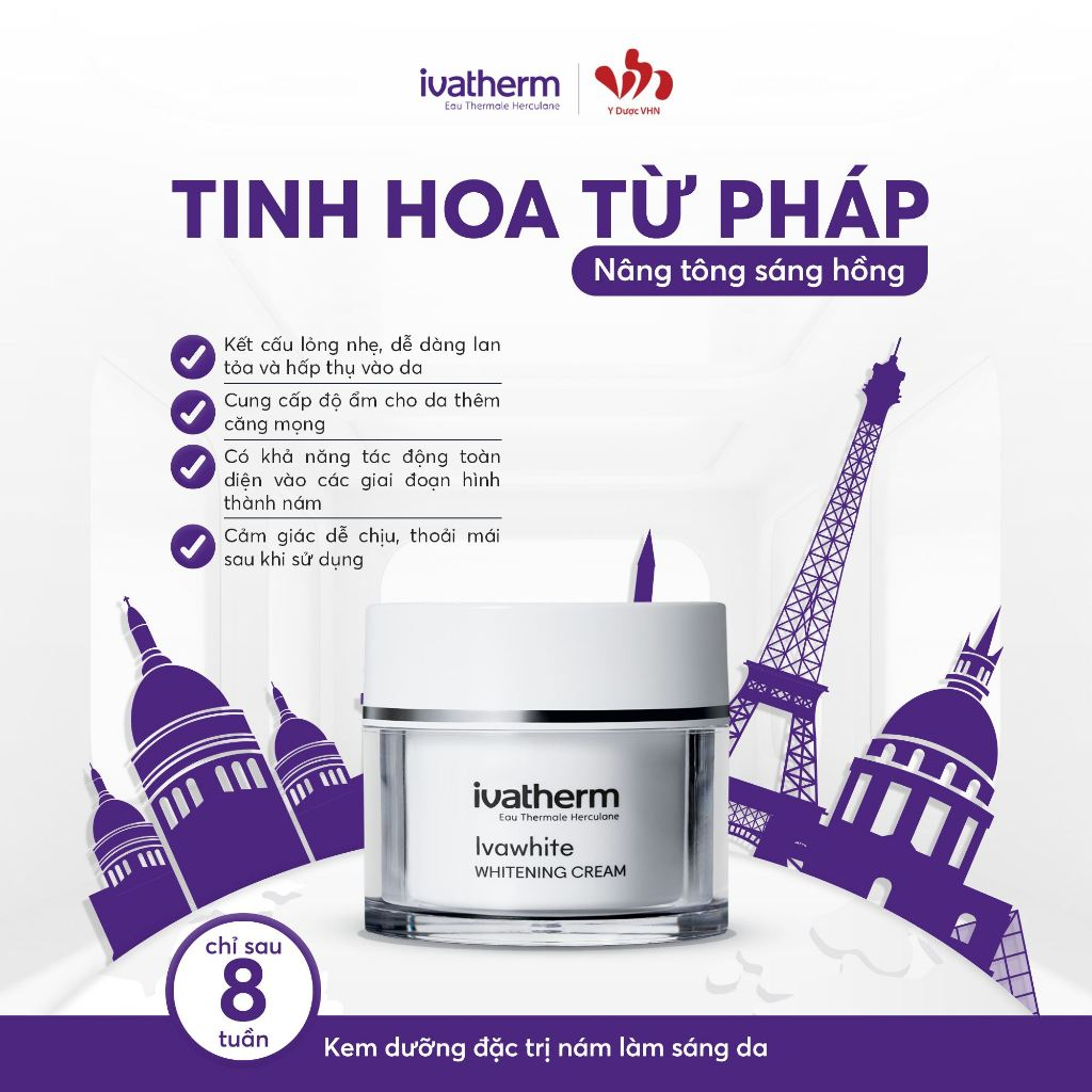 Ivatherm Ivawhite Whitening Cream Kem Dưỡng Ẩm 50Ml (Cty)