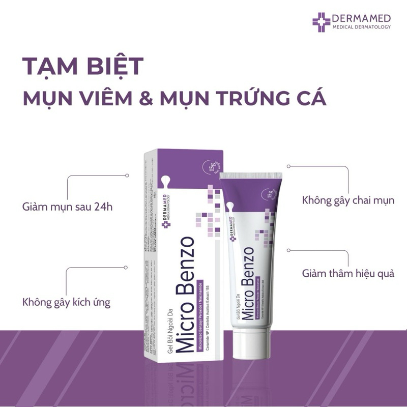 Derma Med Gel Bôi Mụn Micro Benzo 15G (Cty)